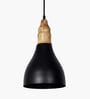 Vanora Wooden Top Black Pendant Light