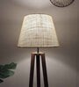 Vantage Wooden Shelf Floor Lamp with Jute Shade & Brown Base