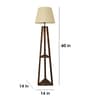 Vantage Wooden Shelf Floor Lamp with Jute Shade & Brown Base