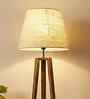 Vantage Wooden Shelf Floor Lamp with Jute Shade & Brown Base