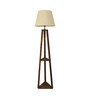 Vantage Wooden Shelf Floor Lamp with Jute Shade & Brown Base