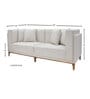 Vara Fabric 3 Seater Sofa in White Colour