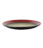 Bottle Green & Maroon 10 Inch (Set of 4) Ceramic Dinner Plate