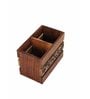 Brown Wood Cutlery Holder