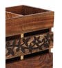 Brown Wood Cutlery Holder