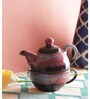 400 Ml Ceramic Tea Pot with Cup in Red Set of 2