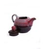 400 Ml Ceramic Tea Pot with Cup in Red Set of 2