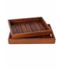 Wooden Rectangle Serving Trays Set of 2