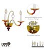 Varese 2-Light Amber Dual-Tone Glass Wall Lamp With Chrome Metal Body Modern Decorative Wall Light For Hallway, Bedroom & Hotel Interiors