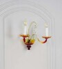 Varese 2-Light Amber Dual-Tone Glass Wall Lamp With Chrome Metal Body Modern Decorative Wall Light For Hallway, Bedroom & Hotel Interiors