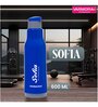 Varmora Sofia| Plastic Insulated Water Bottle| FDA Approved BPA-Free | Hot & Cold Compatible | 600ml- Blue