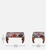 Varnaka Sheesham Wood Foot Stool In Honey Oak Finish