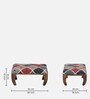 Varnaka Sheesham Wood Foot Stool In Rustic Teak Finish