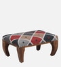 Varnaka Sheesham Wood Foot Stool In Rustic Teak Finish