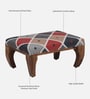 Varnaka Sheesham Wood Foot Stool In Rustic Teak Finish