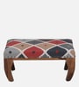 Varnaka Sheesham Wood Foot Stool In Rustic Teak Finish
