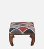 Varnaka Sheesham Wood Foot Stool In Rustic Teak Finish