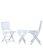 Varner Metal Outdoor Table Set with 2 Chairs in White Colour
