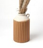 (1Pc) Brown Ceramic Flower Pot For Living Room Decor