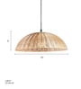 Vassa : Unique handmade Woven Hanging Pendant Light, Natural/Cane Pendant Light