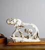 Vastu Elephant White & Pink Polyresin Figurine