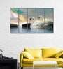 Vastu Pair of Swan Love Birds MDF Art Panel Set of 5