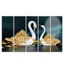 Vastu Swan Pair Love Birds MDF Art Panel Set of 5