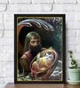 Vasudev Carrying Krishna Texture Paper Framed Art Print