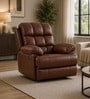 Vatican Leatherette Electric 1 Seater Recliner With USB Port In Chestnut Brown Colour