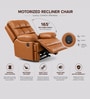 Vatican Leatherette Electric 1 Seater Recliner With USB Port In Tan Orange Colour