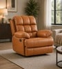 Vatican Leatherette Electric 1 Seater Recliner With USB Port In Tan Orange Colour