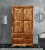 Vayaka Sheesham Wood 2 Door Wardrobe in Rustic Teak Finish