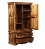 Vayaka Sheesham Wood 2 Door Wardrobe in Rustic Teak Finish