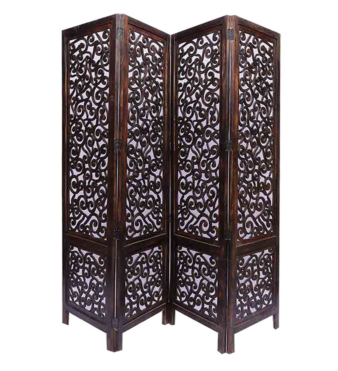 Buy Solid Wood Room Divider in Brown Colour by Wooden Twist Online