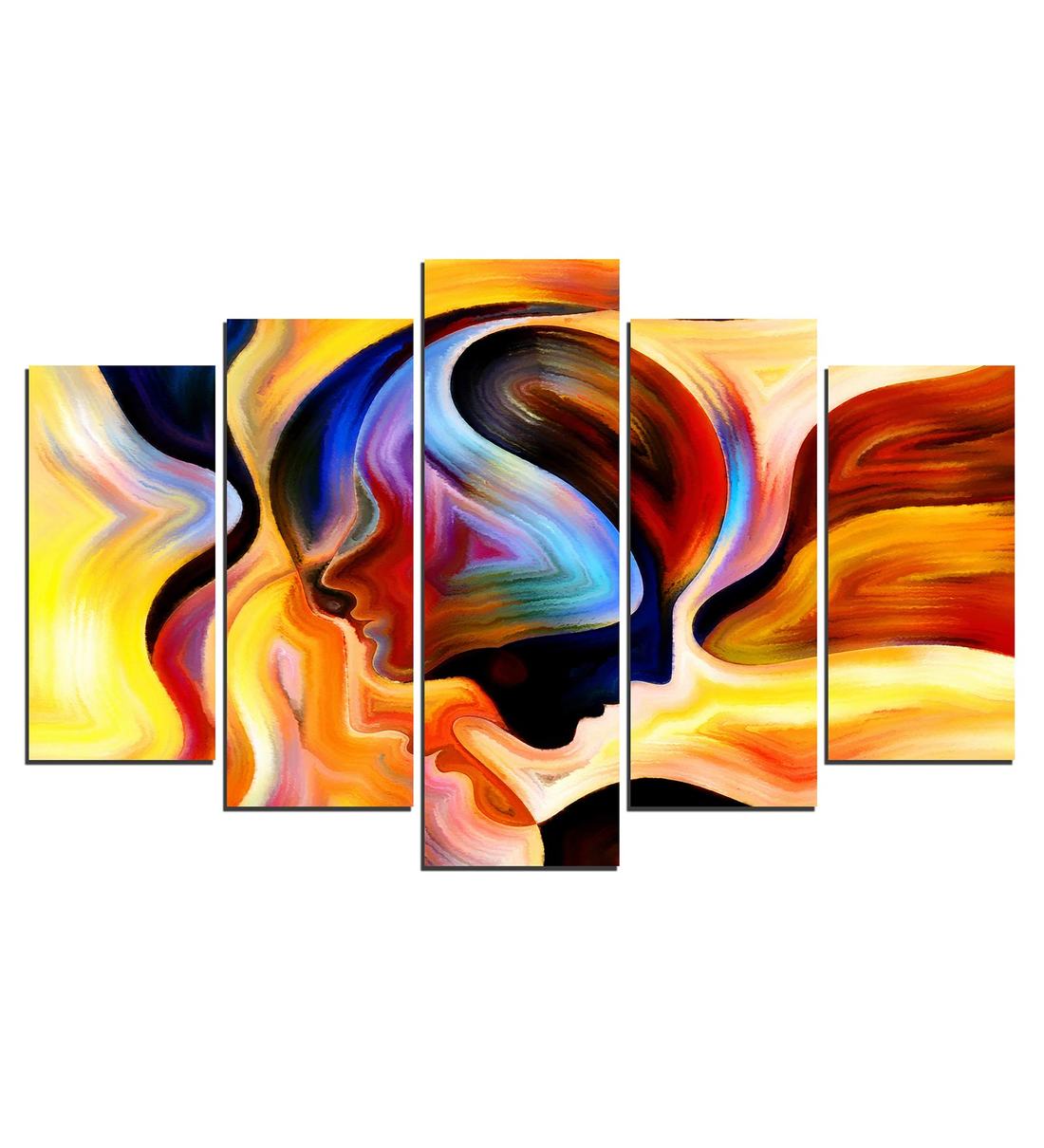Buy Velvet Laminated Creative Art Set of 5 Wall Art Panels by Wens