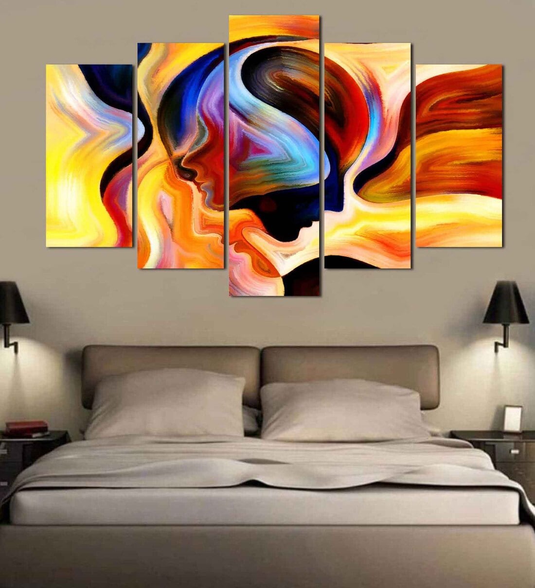 Buy Velvet Laminated Creative Art Set of 5 Wall Art Panels by Wens