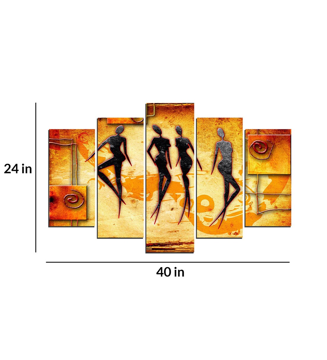 Buy Velvet Laminated Modern Art Set of 5 Wall Art Panels by Wens Online