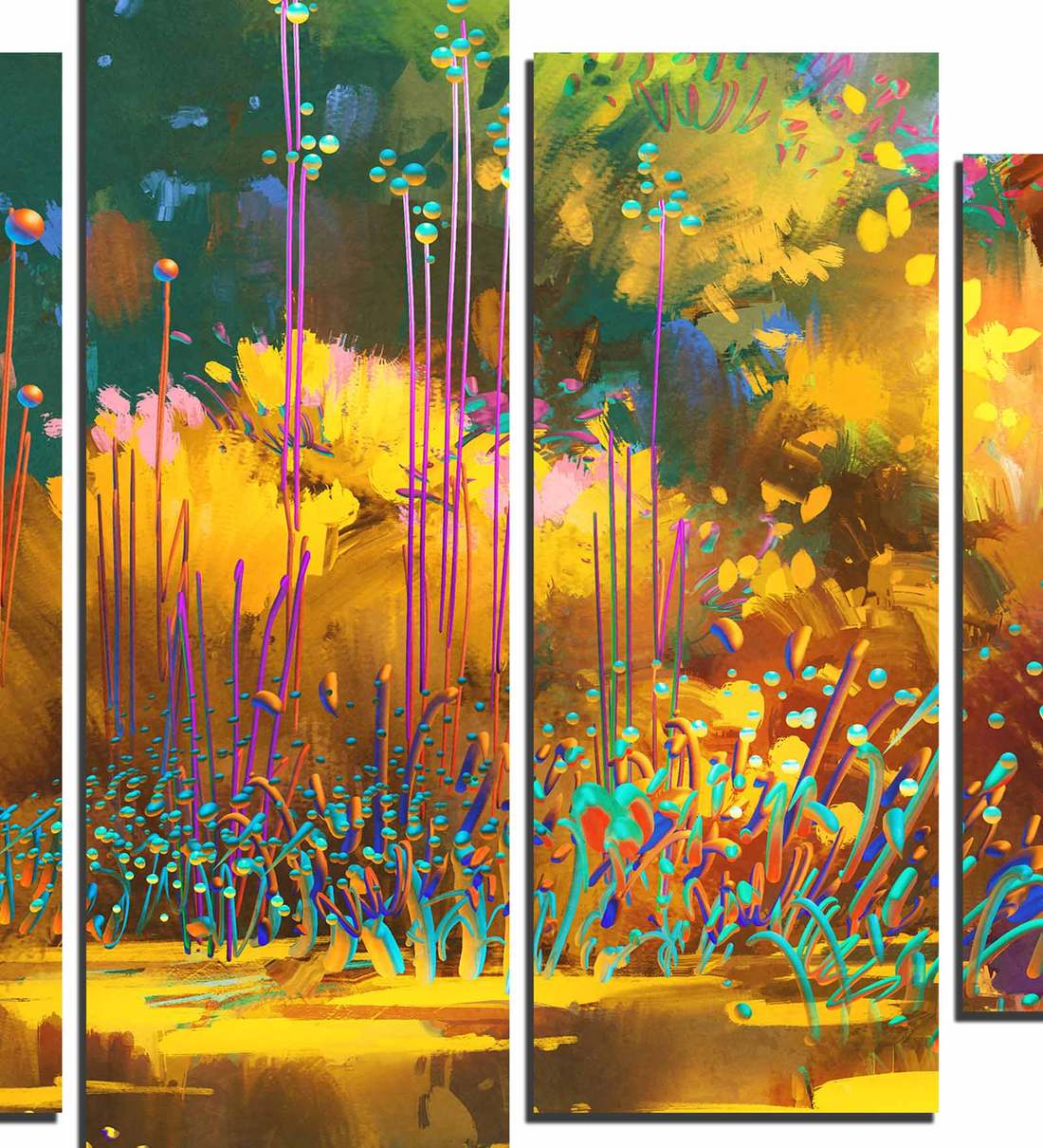 Buy Velvet Laminated Nature's Art Set of 5 Wall Art Panels at 32