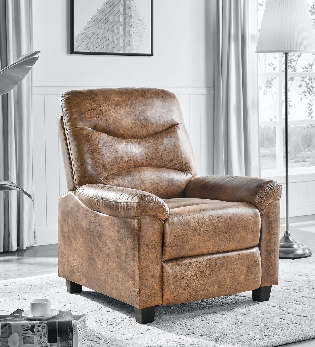 Buy Ven Fabric Manual 1 Seater Recliner In Brown Colour at 100 OFF by