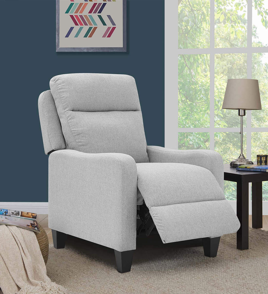 Buy Ventor Manual Pushback Recliner in Grey Colour at 100% OFF by
