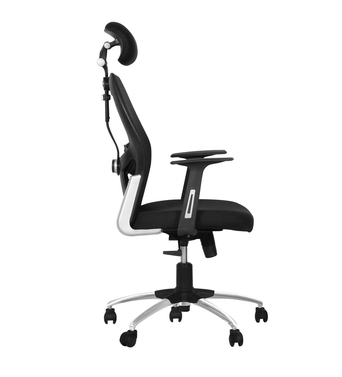 Buy Venus High Back Ergonomic Chair in Black Colour by Trevi Furniture