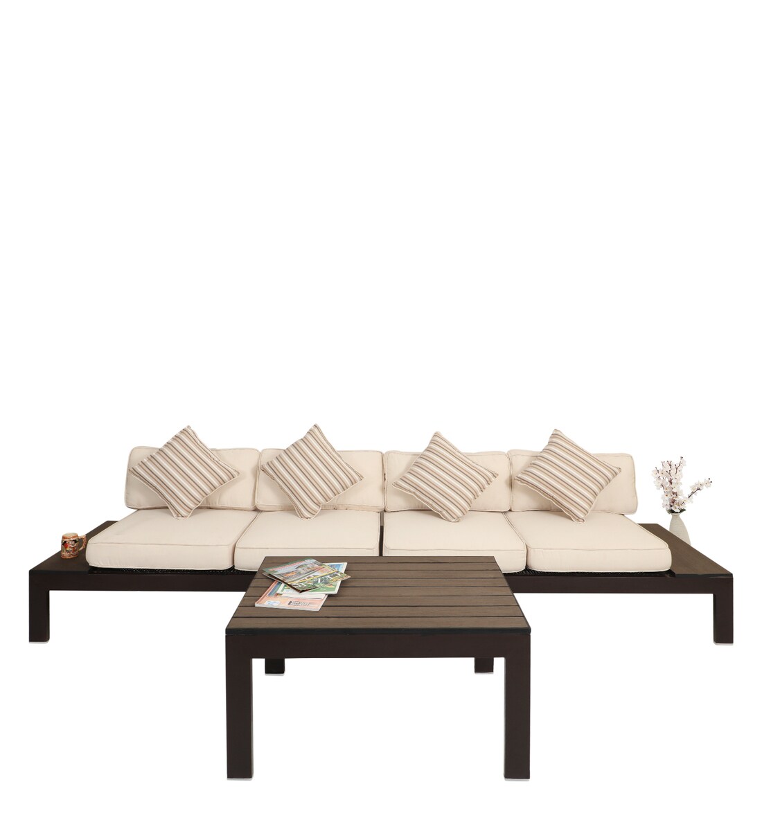 Buy Venus Outdoor Sofa Set in Brown Colour by Ventura Online Table and Chair Sets Table and