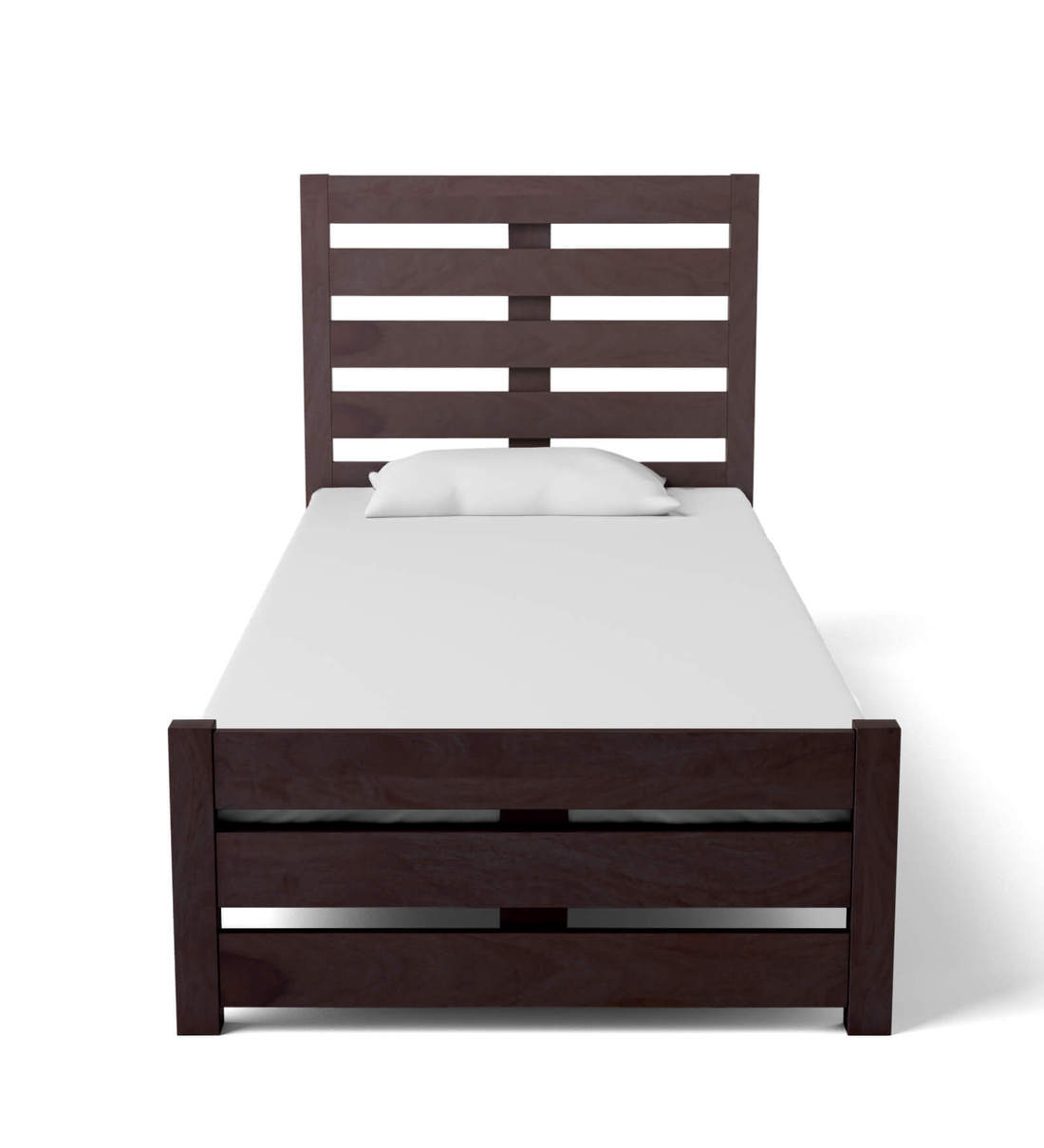 Buy Venus Single Bed with High Headboard in Brown Colour By Mintwud