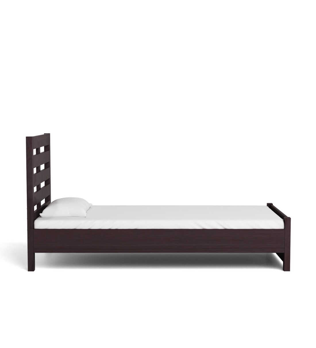 Buy Venus Single Bed with High Headboard in Brown Colour By Mintwud