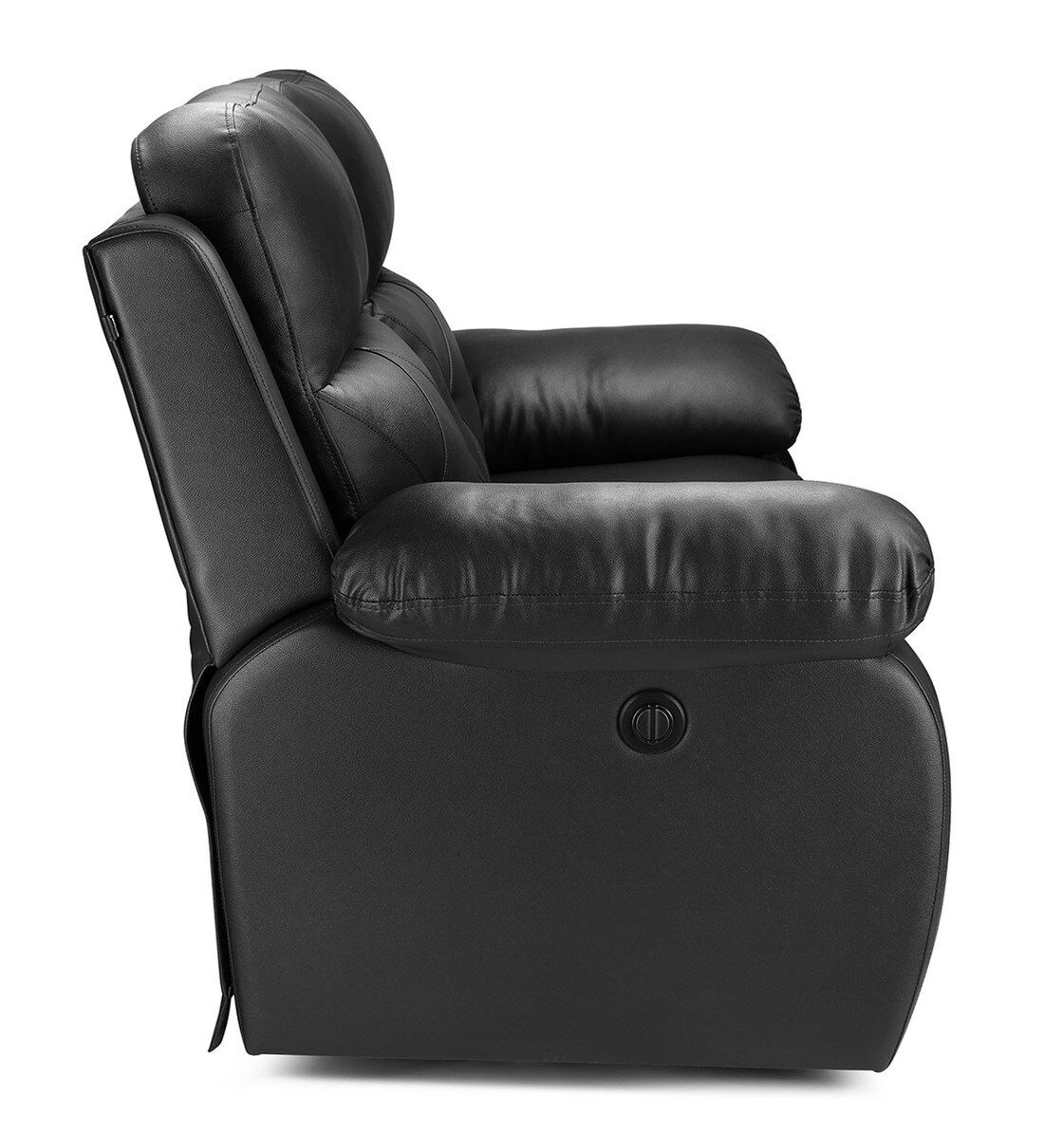 Buy Versatil Leatherette Motorized 2 Seater Recliner in Black Colour by Little Nap Designs