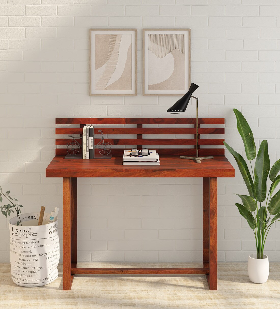 Buy Wiesmen Sheesham Wood Writing Table In Honey Oak Finish Online