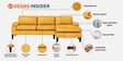 Vegas Velvet RHS 6 Seater Sectional Sofa In Turmeric Yellow Colour