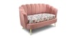 Velvet Bloom Flower Shape 2 Seater Sofa In Rosegold And Print Color