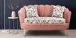 Velvet Bloom Flower Shape 2 Seater Sofa In Rosegold And Print Color