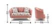 Bloom Flower Shape 2 Seater Sofa In Rosegold And Print Color